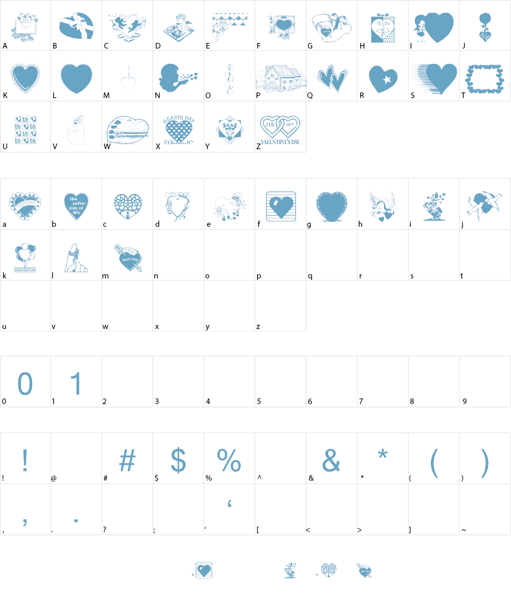 LM Valentines Font Character